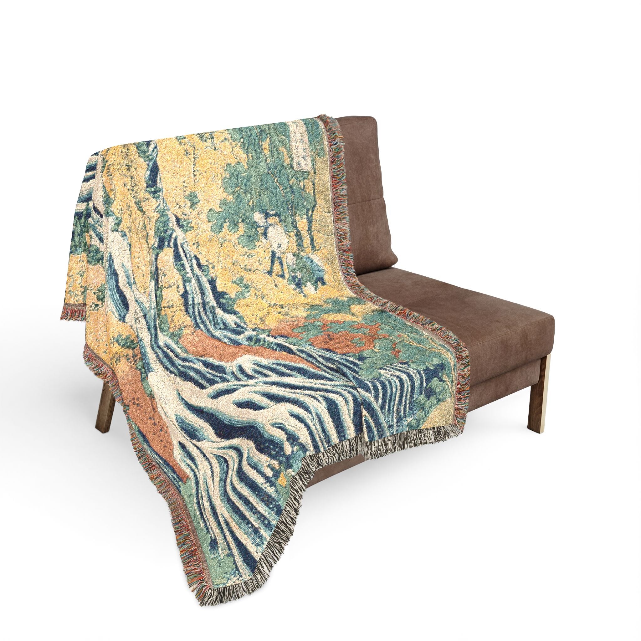 Kirifuri Waterfall at Kurokami Mountain in Shimotsuke 下野黒髪山の霧降滝 — Woven Blanket