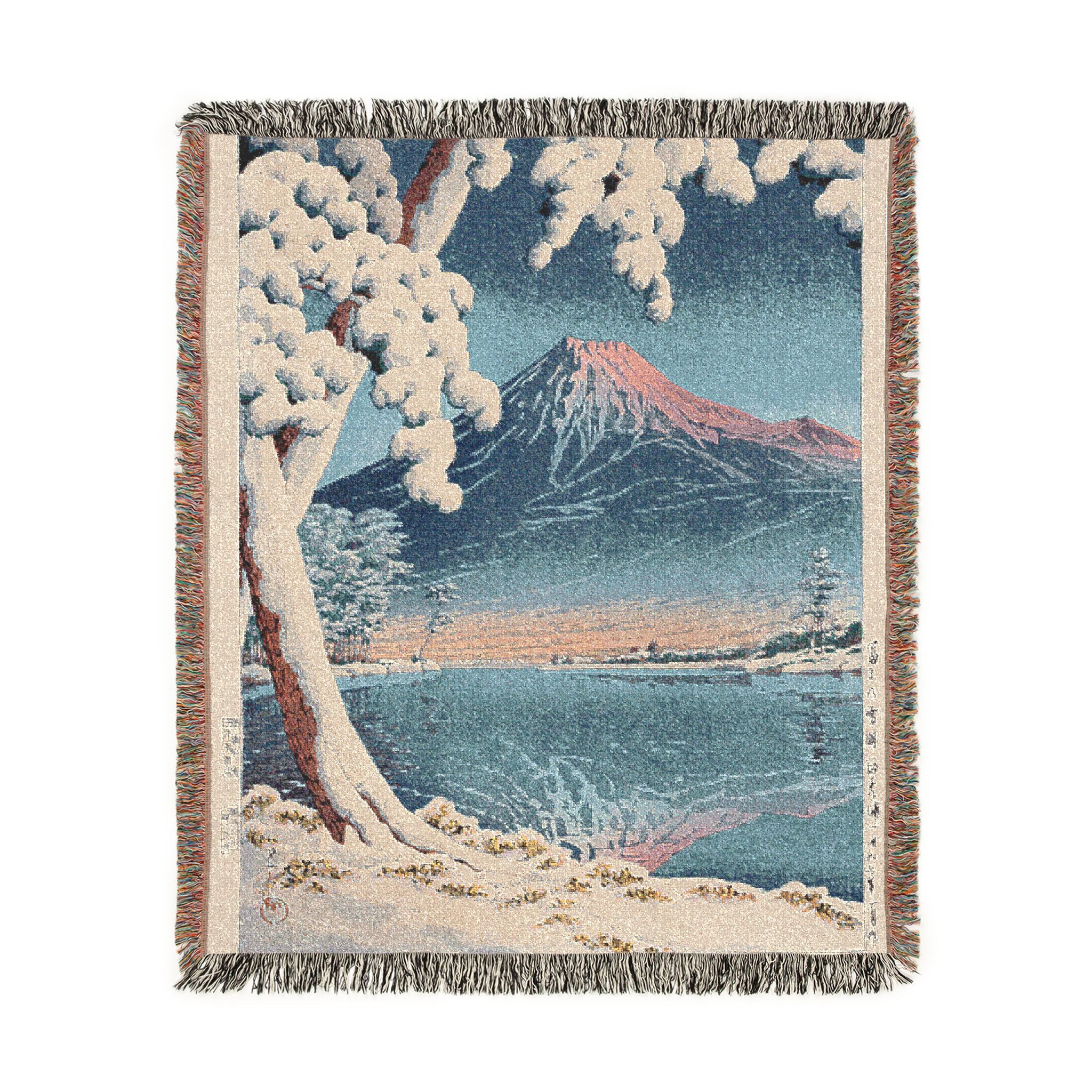 Woven Blanket — Mt Fuji After Snow at Tagonoura Bay — 富士の雪渓(田子の浦