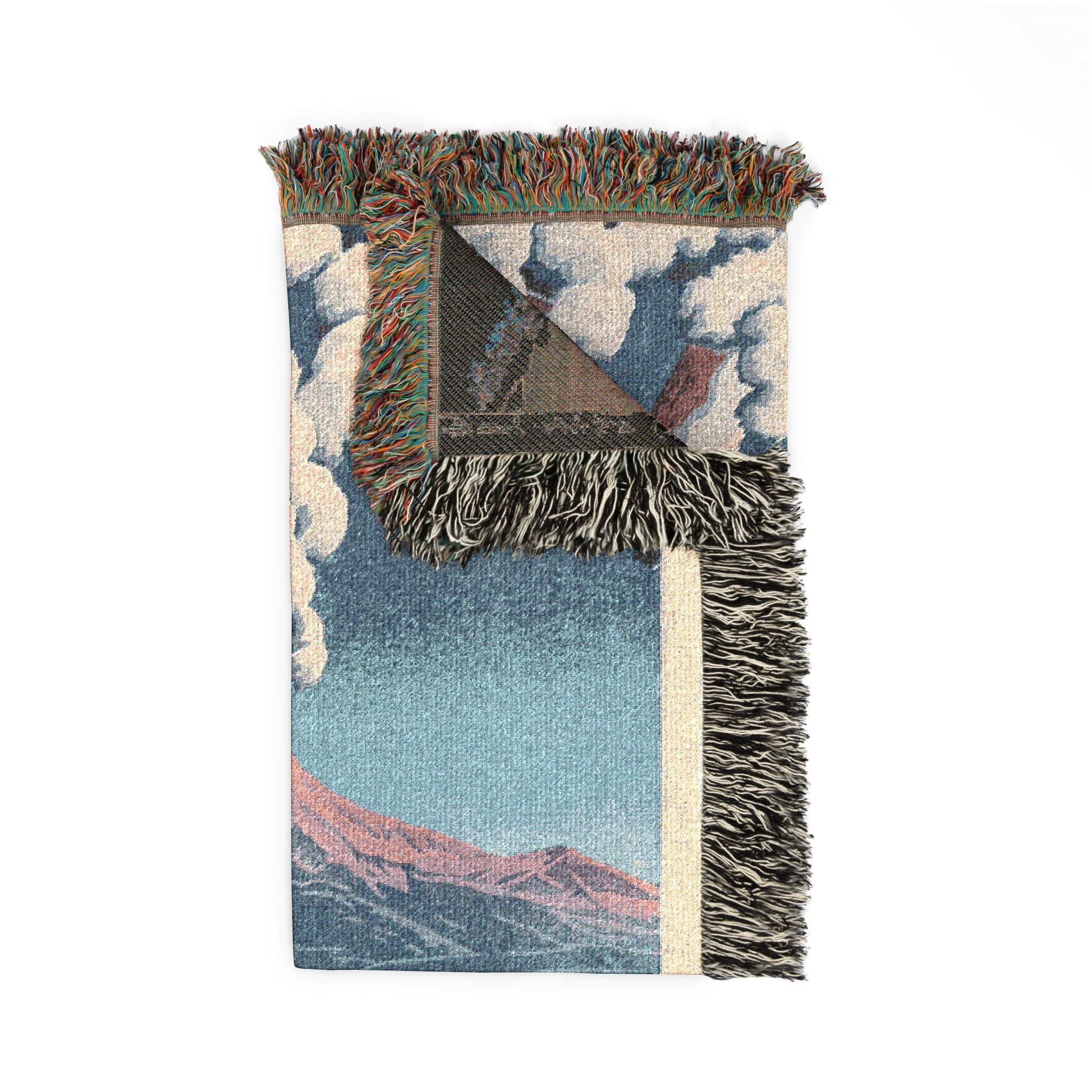 Woven Blanket — Mt Fuji After Snow at Tagonoura Bay — 富士の雪渓(田子の浦