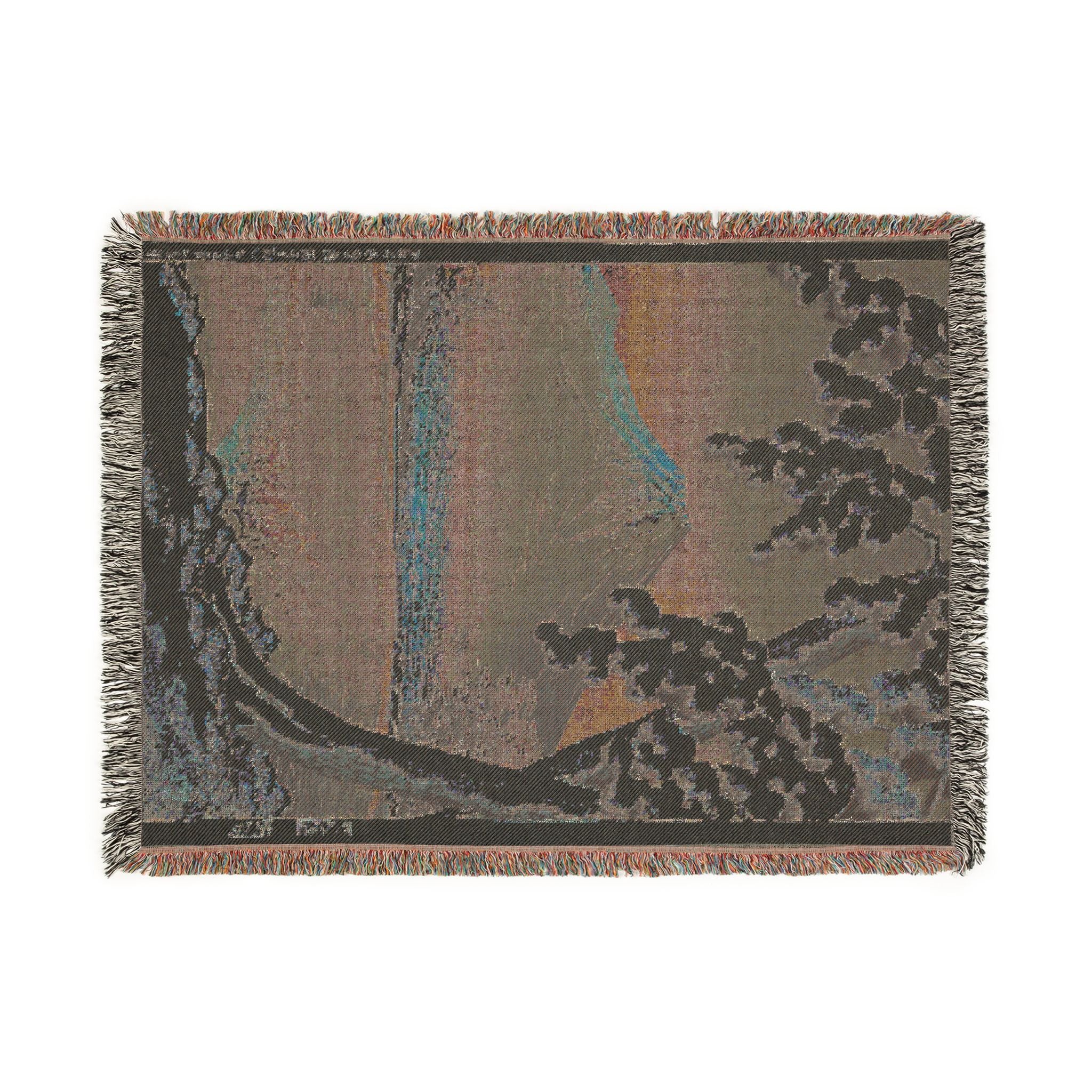 Woven Blanket — Mt Fuji After Snow at Tagonoura Bay — 富士の雪渓(田子の浦