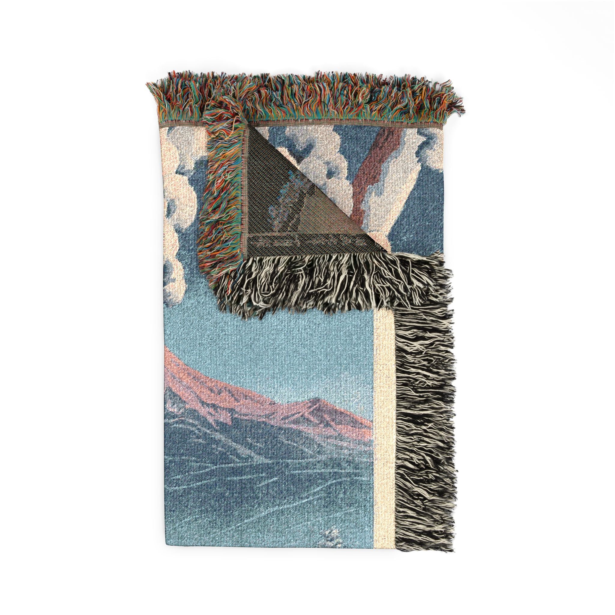 Woven Blanket — Mt Fuji After Snow at Tagonoura Bay — 富士の雪渓(田子の浦